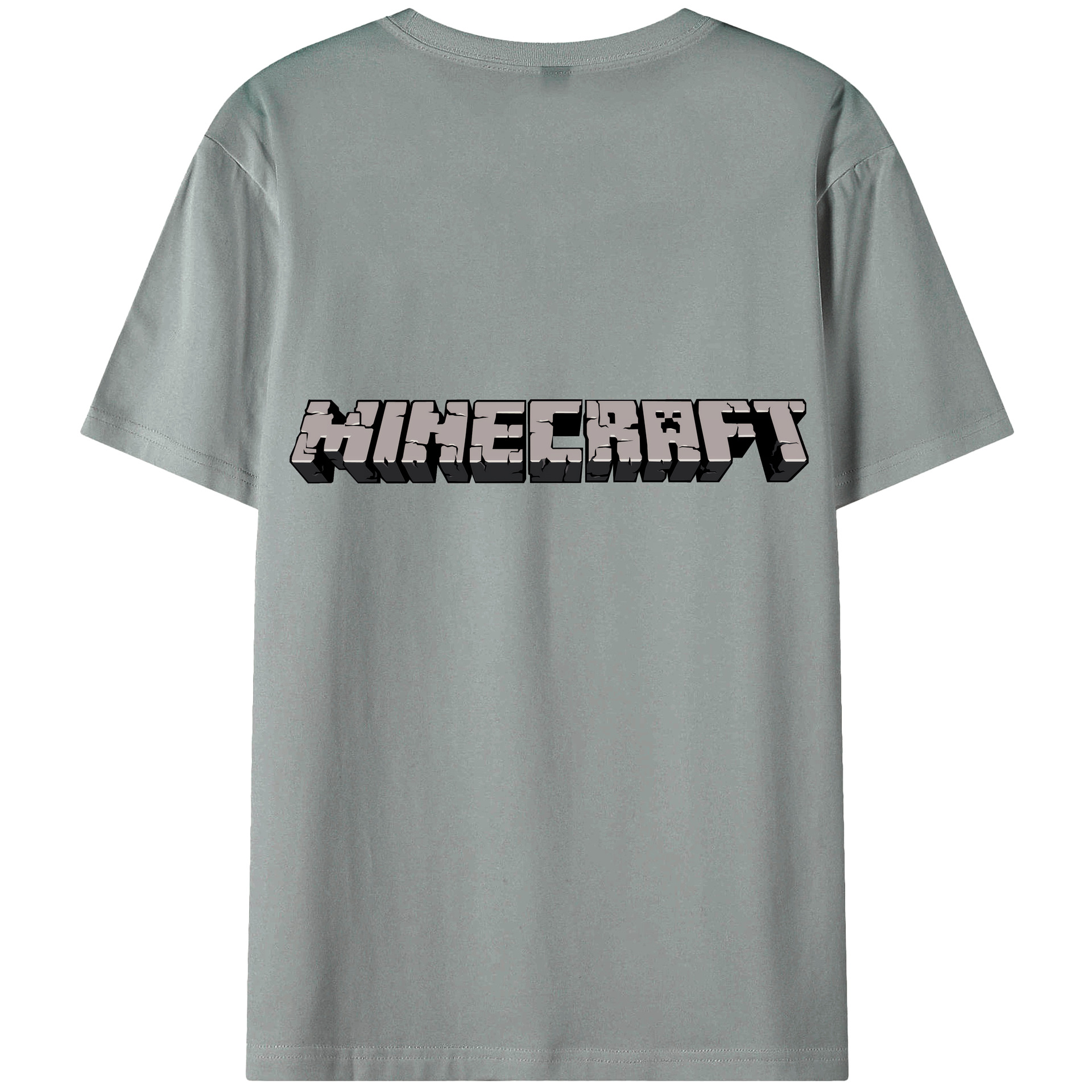 （画像用） マインクラフト ブロックの世界 Minecraft MC Block world 綿100％ メンズ半袖Tシャツ（バックプリント） 通気性